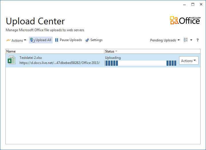 Office 2013 Upload Center