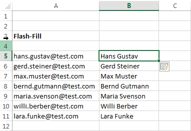 Die neue Funktion “Flash Fill” in Excel 2013